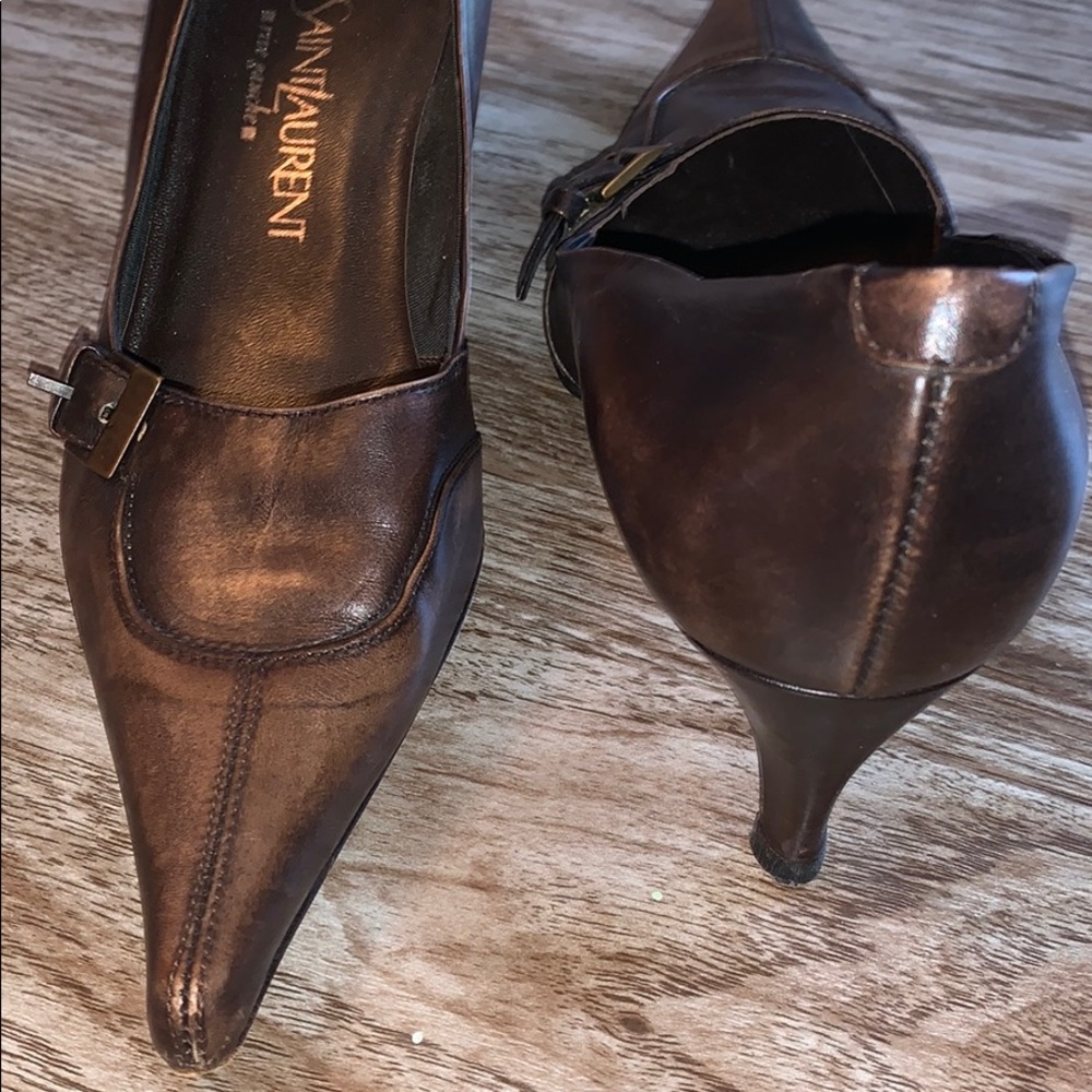 Yves Saint Laurent brown kitten heels size 37